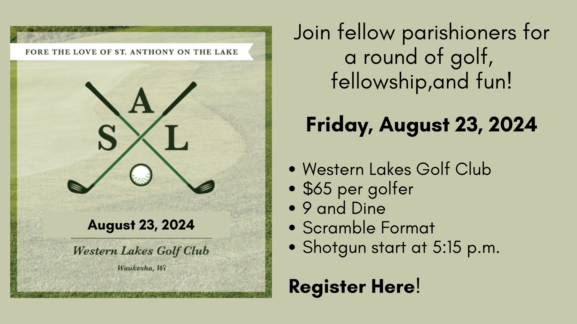 Register today for our Golf Outing!