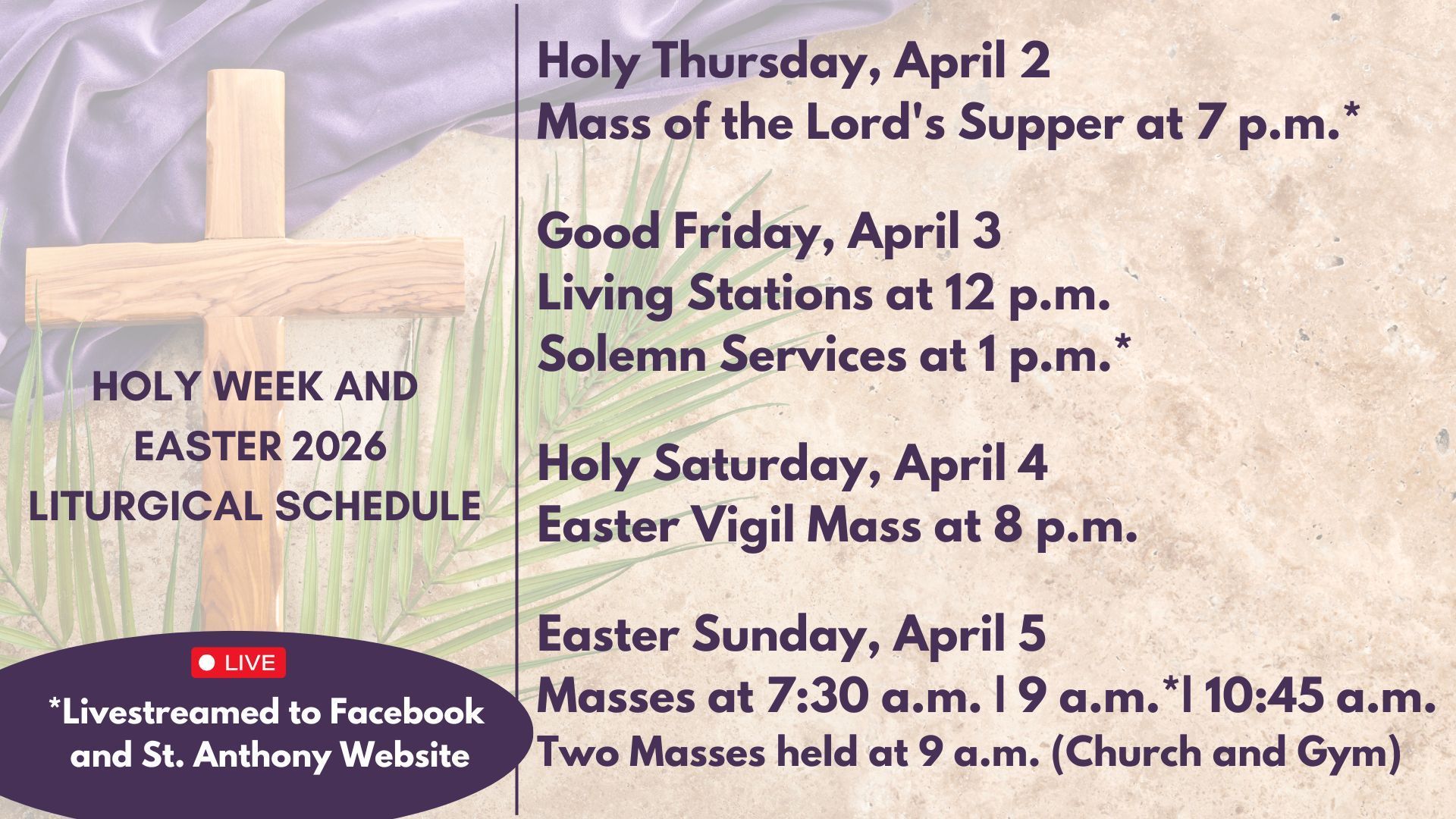Holy Week and Easter at St. Anthony on the Lake