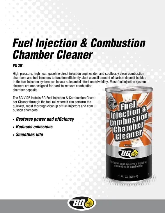 Fuel Injection & Combustion Chamber Cleaner from BG | City Side Auto
