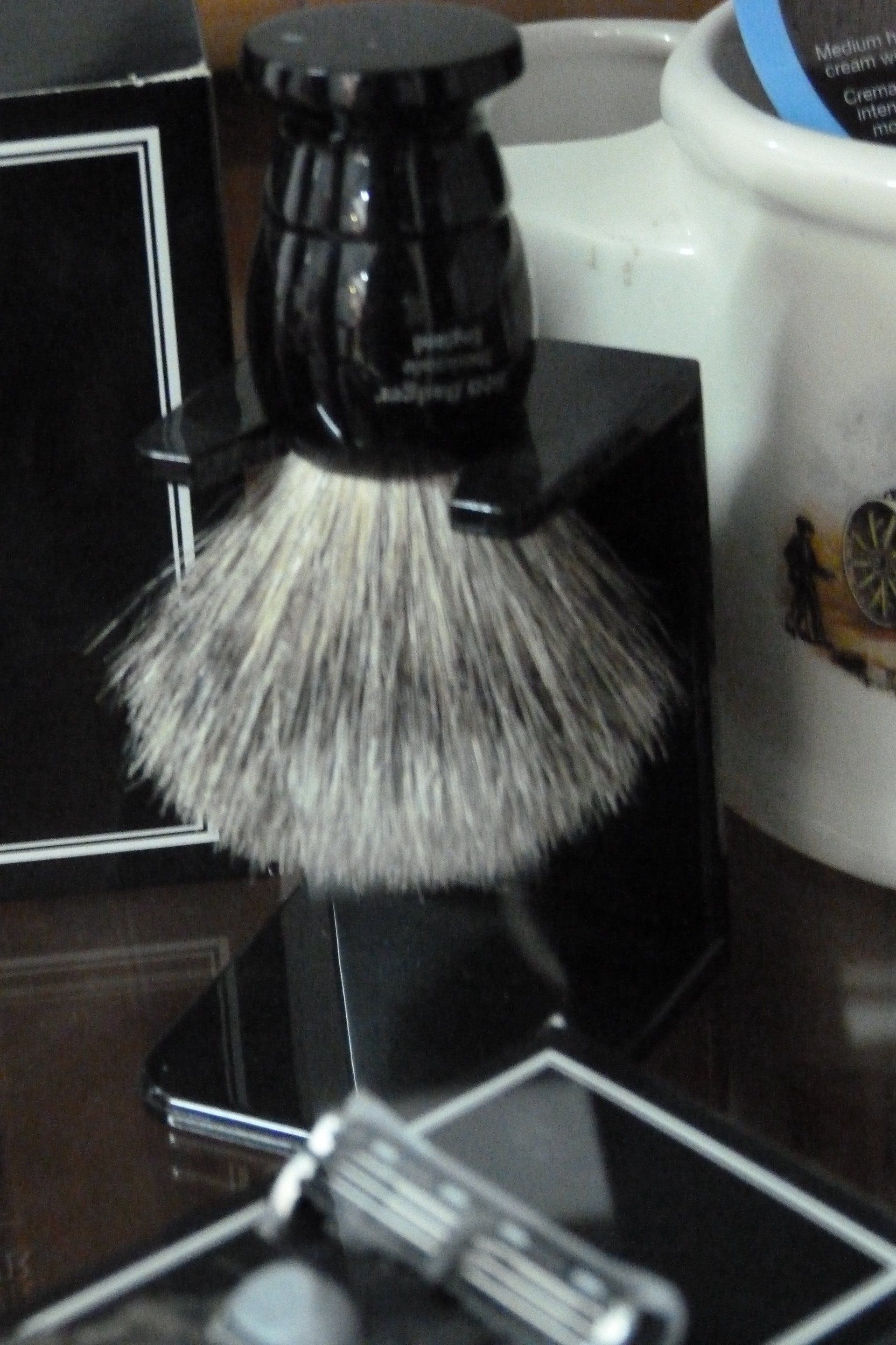 shaving brush with a stand