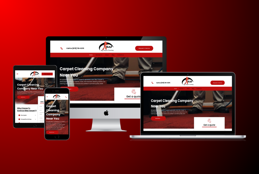 Blas Carpet website design mockup example.