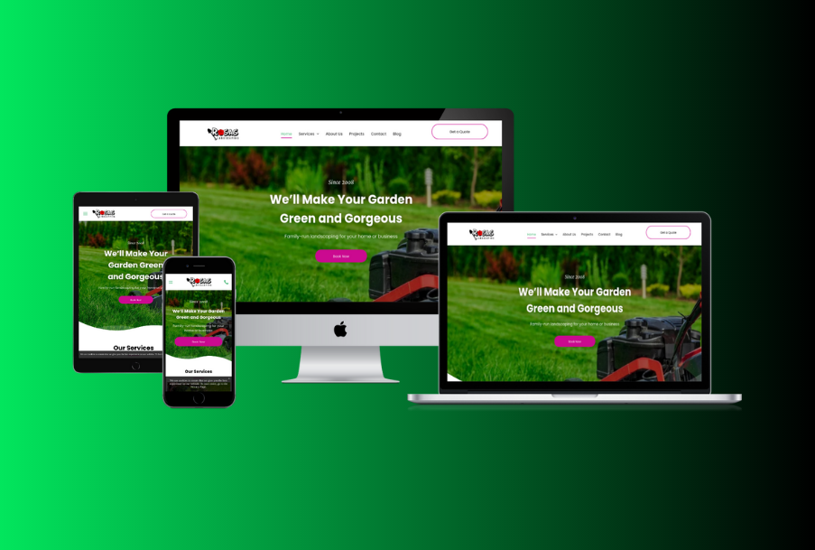 Rosas Landscape website design mockup example.