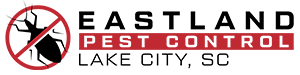 a logo for eastland pest control lake city , sc