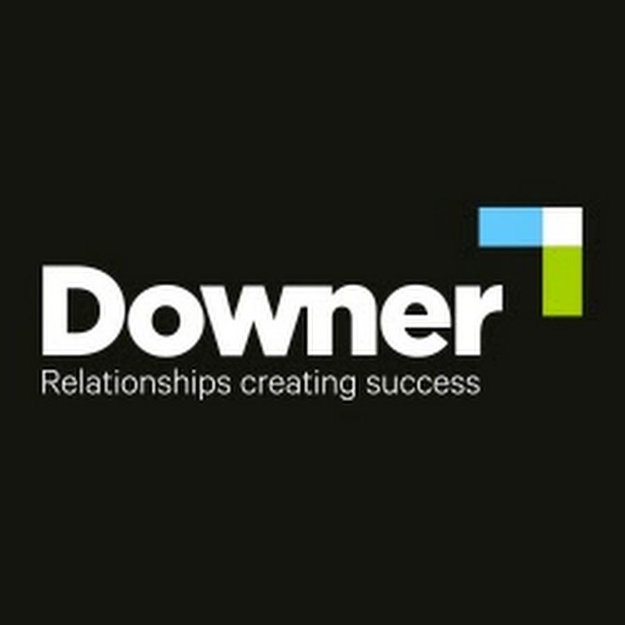 The logo for downer relationships creating success is on a black background.