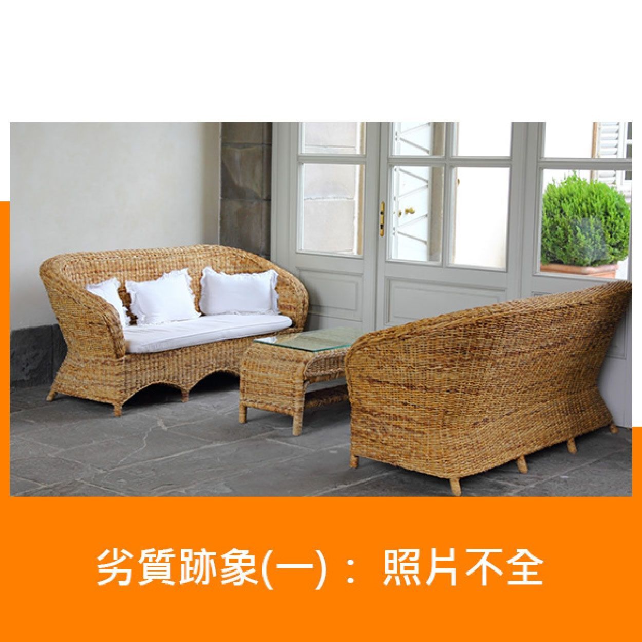 劣質跡象：照片不全