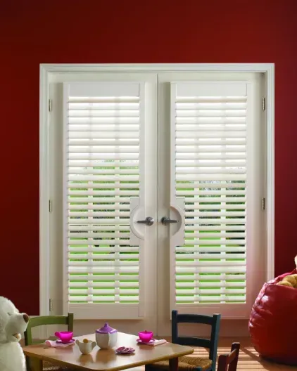 Red Wall with Window Shutters — East Peoria, IL — Blinds For Less