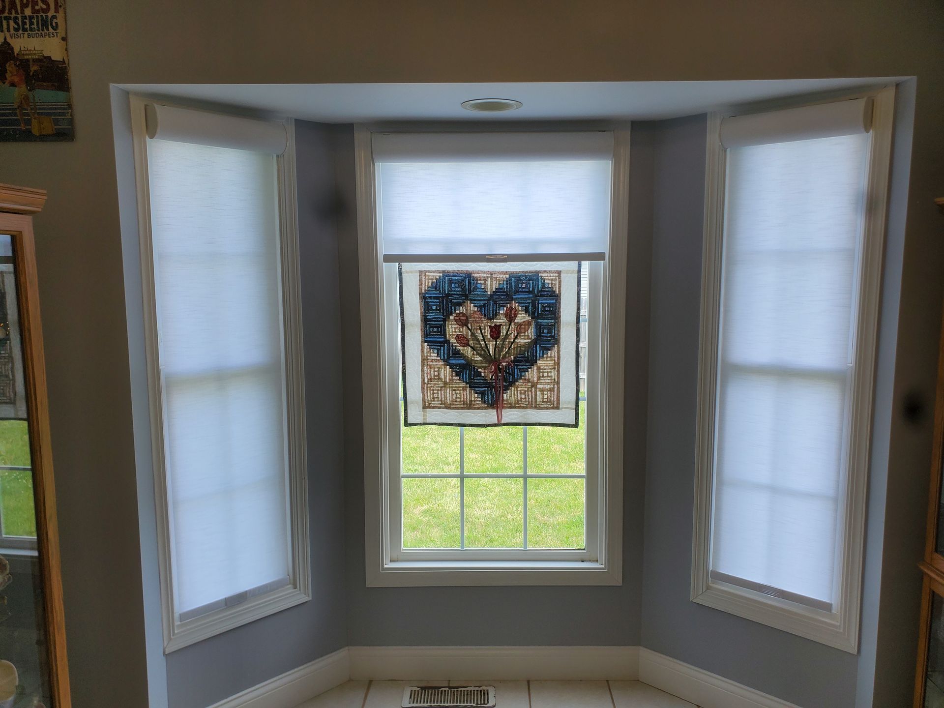 Roller Shade With Stained Glass — East Peoria, IL — Blinds For Less