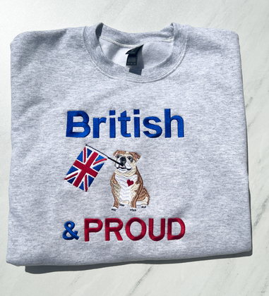 Our new design British and Proud of a British Bulldog and wording
