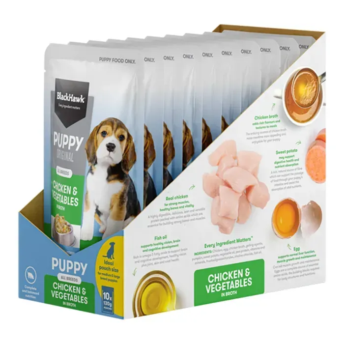 Black Hawk Puppy Original Chicken & Vegetables 130g (10 pack)