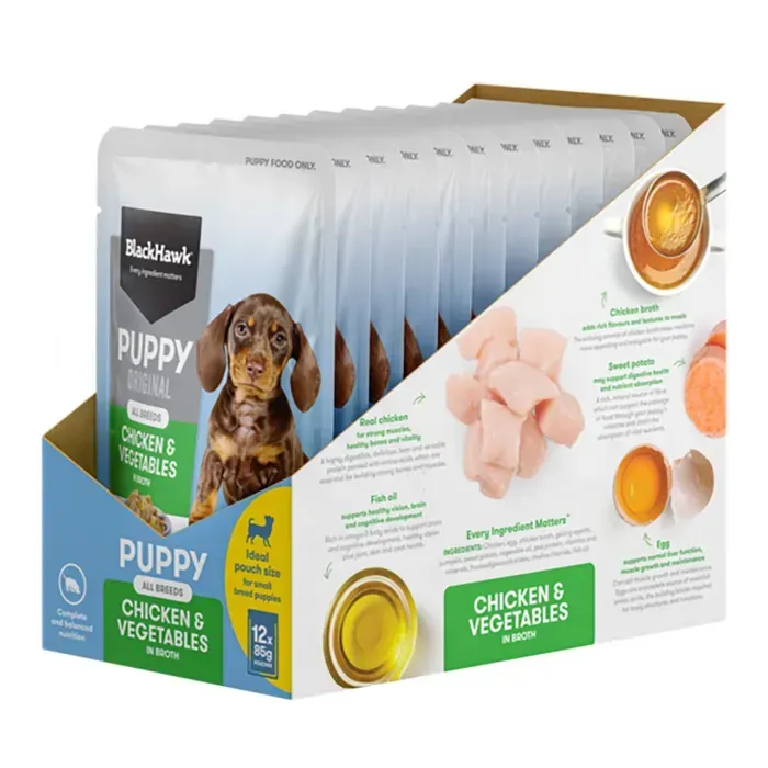 Black Hawk Puppy Original Chicken & Vegetables 85g (12 pack)