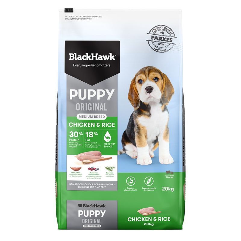 Black Hawk Puppy Medium Breed Original Chicken and Rice 20kg