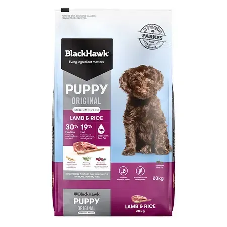 Black Hawk Puppy Medium Breed Original Lamb and Rice 20kg