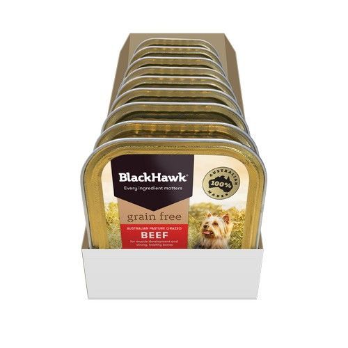 Black Hawk Grain Free Wet Dog Food Beef Carton 9 x 100g