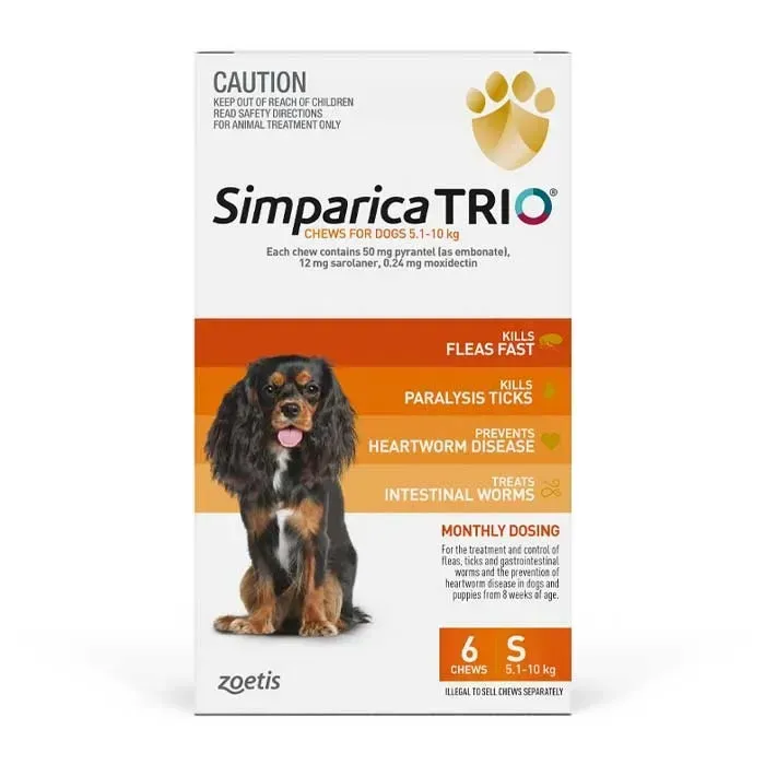 Simparica TRIO Dog 5.1 10kg 6 PACK
