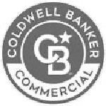The logo for goldwell banker commercial is black and white.