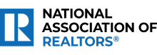 The national association of realtors logo is blue and black.