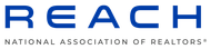The logo for the national association of realtors is blue and white