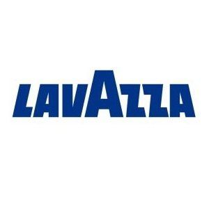 Il logo lavazza è blu e bianco su sfondo bianco.
