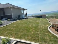 A house with a large lawn in front of it.