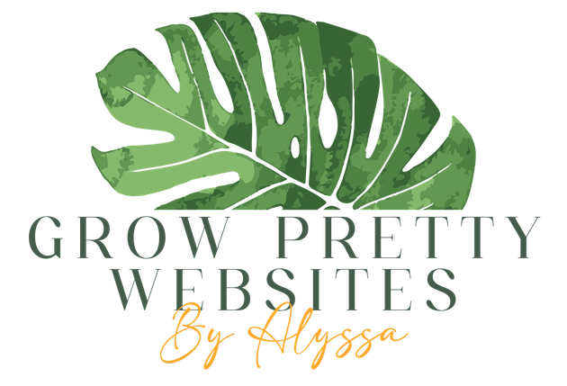 A logo for a company called grow pretty websites by alyssa.