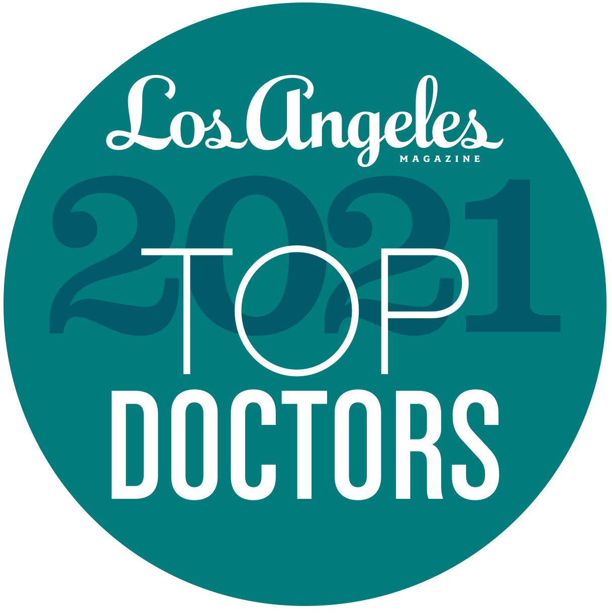 badge for Los Angeles Magazine 2021 Top Doctors awarded to Parrish Sadeghi, MD