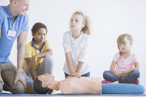 Kids Having CPR Training — Fresno, CA — Carnegie Safety Institute