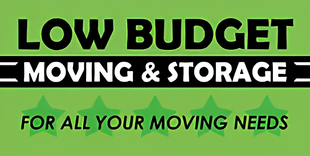 Low Budget Moving and Storage Business Logo