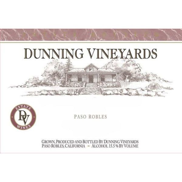 A wine label for dunning vineyards paso robles