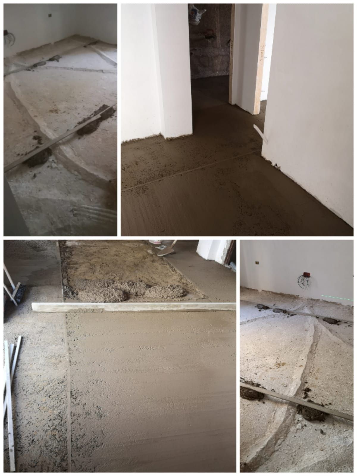 un collage di immagini di un pavimento in costruzione