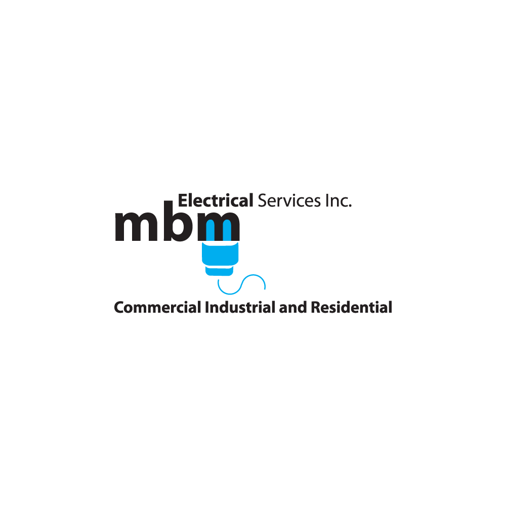 The logo for mbm electrical services inc. is for commercial industrial and residential electrical services.
