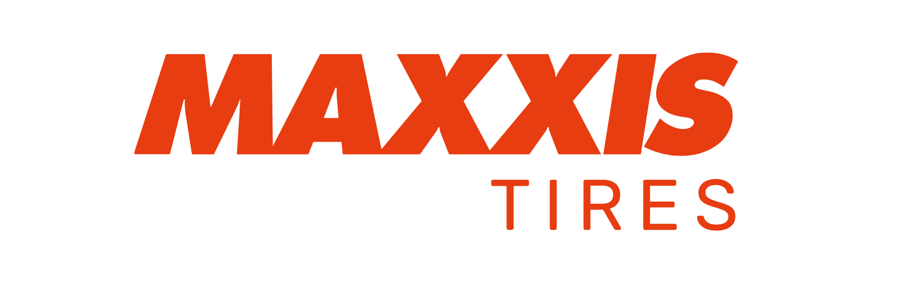 A red logo for maxxis tires on a white background