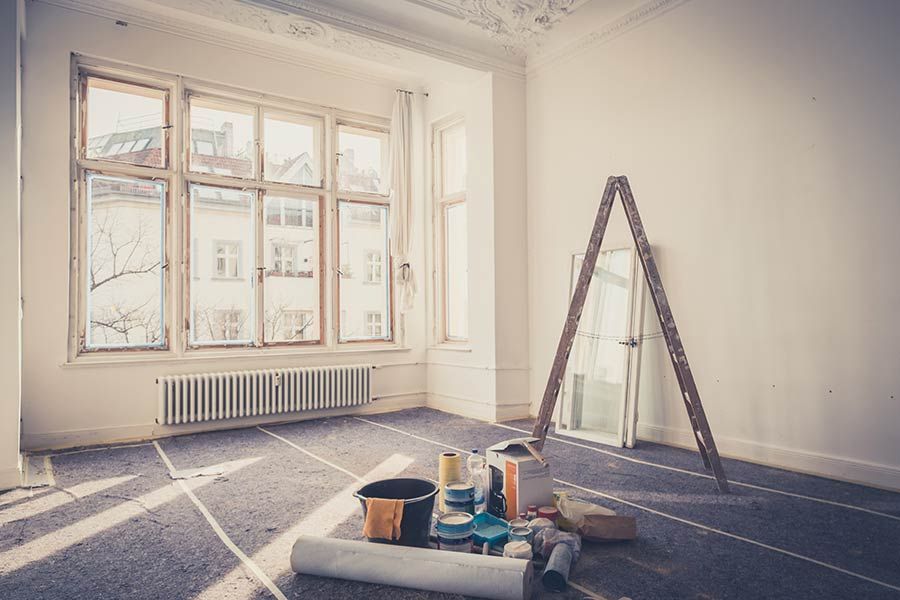 An Empty Room with a Ladder and Tools on the floor — Crowfoot Constructions NSW, 2830
