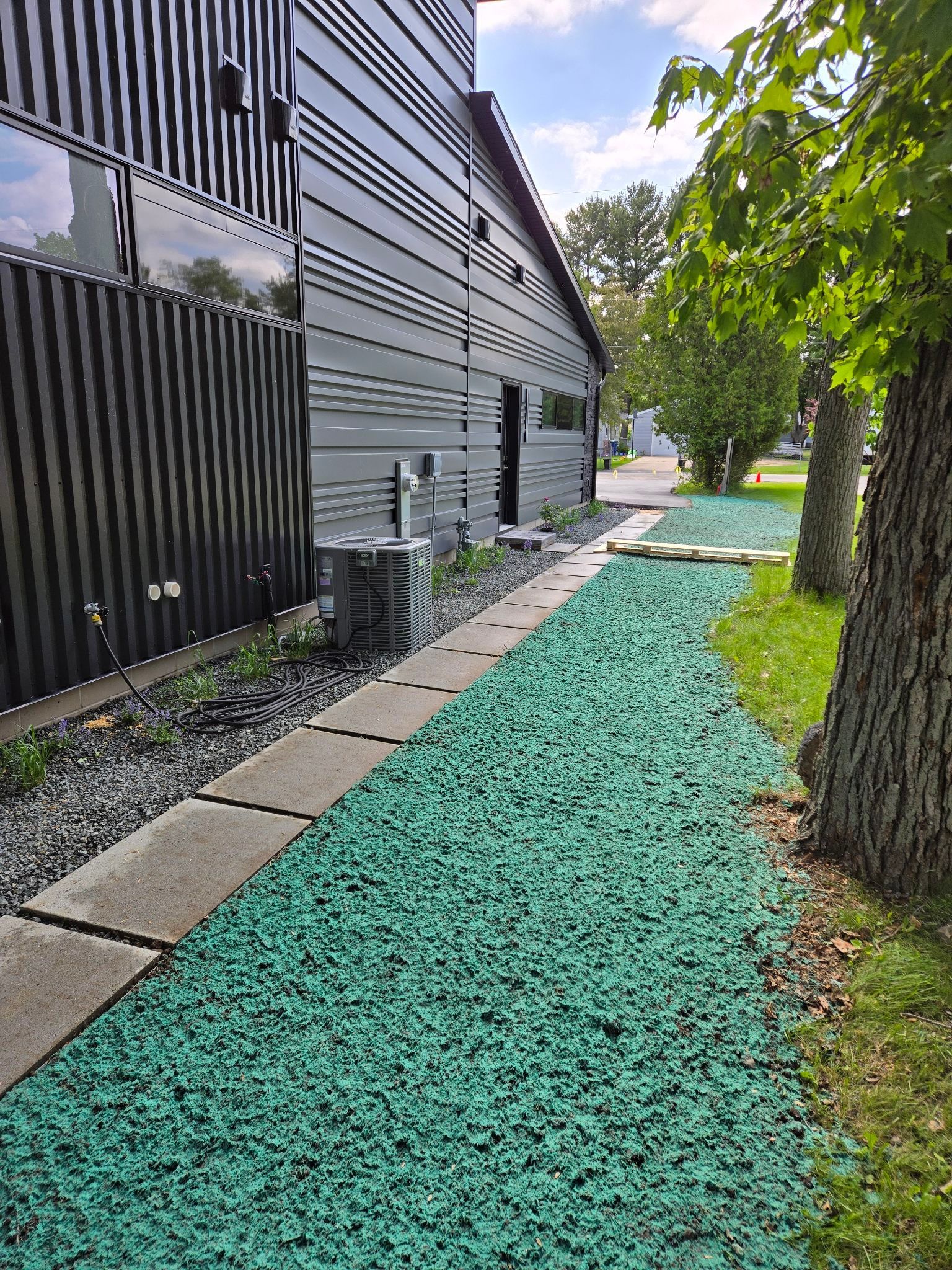 newly hydro-seeded lawn in Wausau, WI