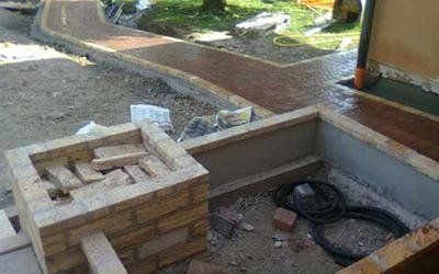 intervento di posa di pavimento per esterni