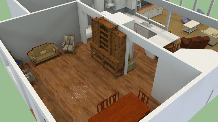 3D Model Design of Living Room — San Antonio, TX — McGovern Woodcraft