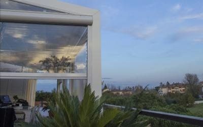 Pergola con vetrata