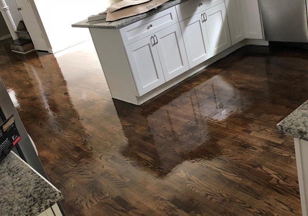 Shiny Wood Floor in Kitchen