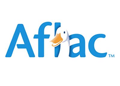 A blue affac logo with a duck on it