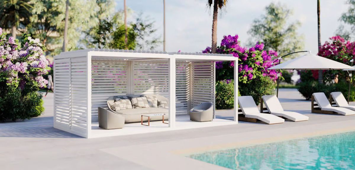 A wooden deck with stairs and a white railing