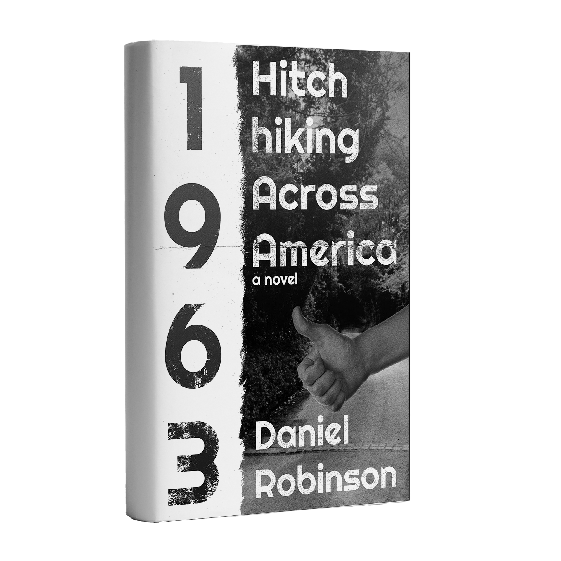 A book titled hitch hiking across america by daniel robinson