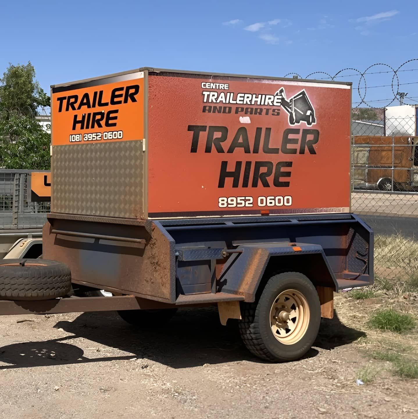 A Trailer That Says Trailer Hire On It — Centre Trailer Hire and Parts In Ciccone, NT