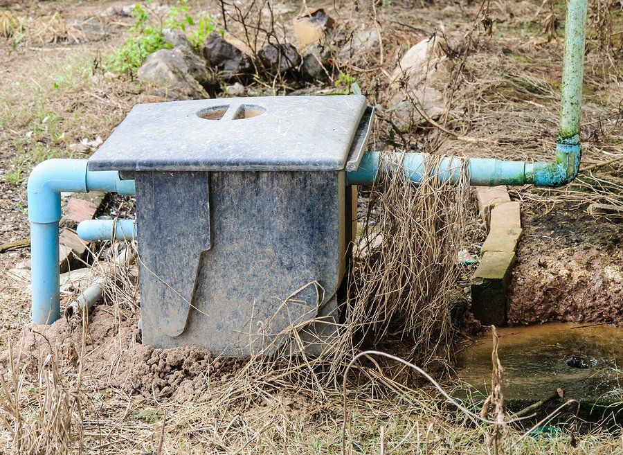 septic pipe connected in the ground