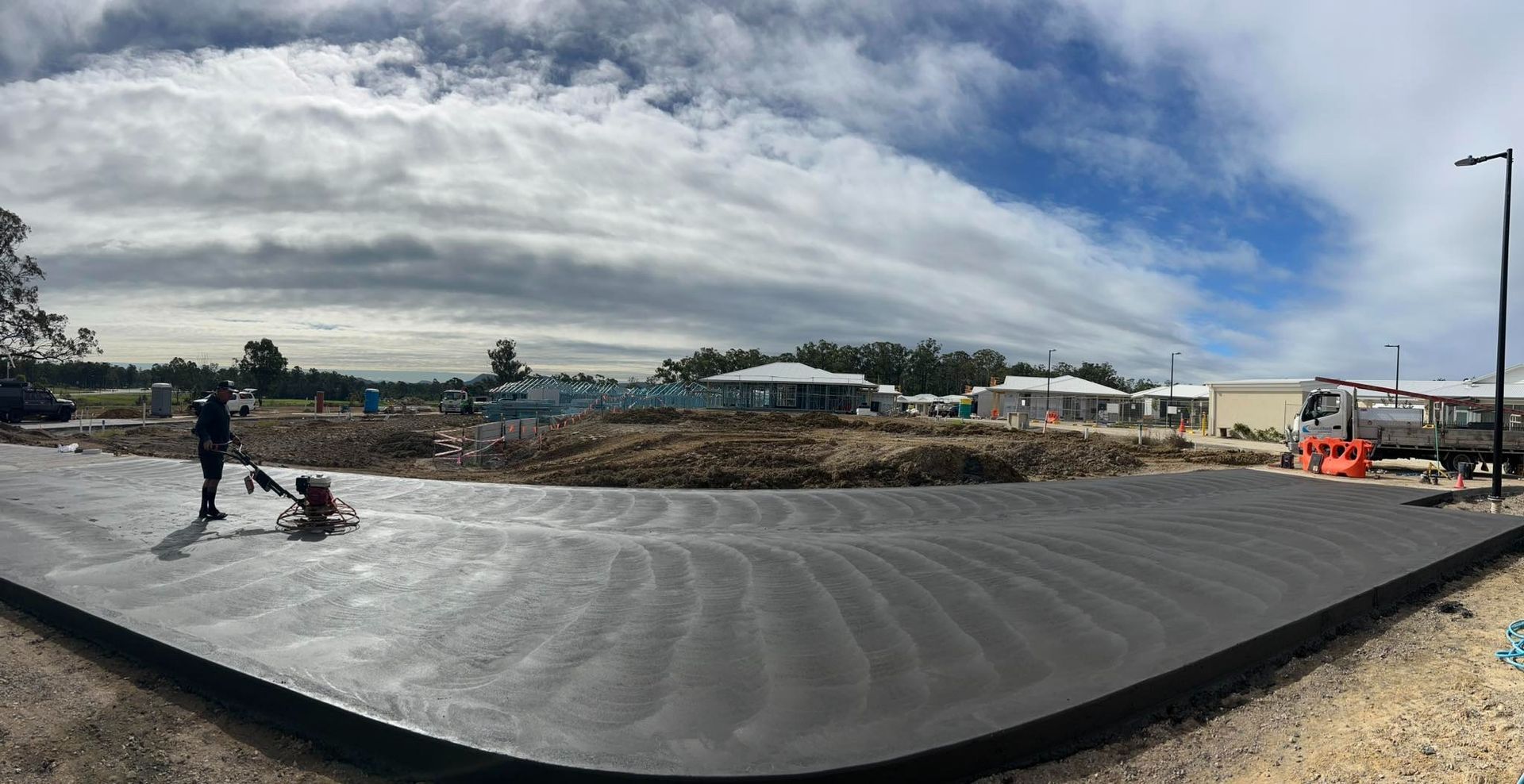 Construction Site With Freshly Paved Concrete