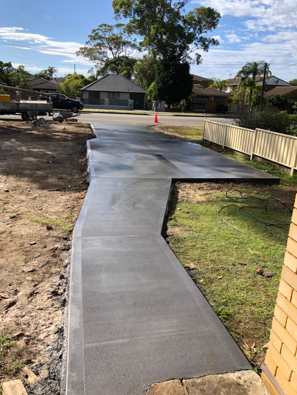 Pouring Concrete Slab for Shed Foundation in Backyard — Concreters on the Central Coast, NSW