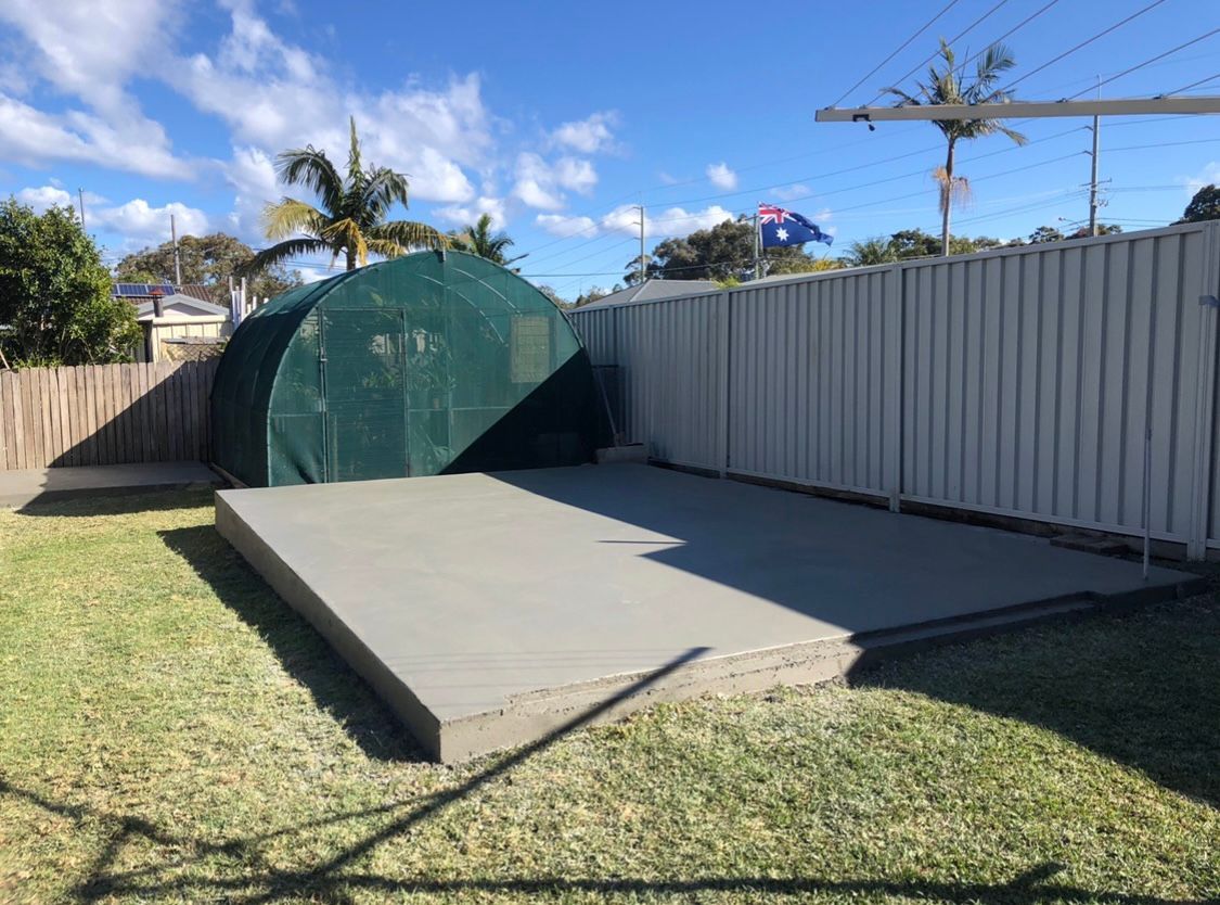 Concrete Slab In Home Yard — Contact Our Concreters in Woy Woy, NSW