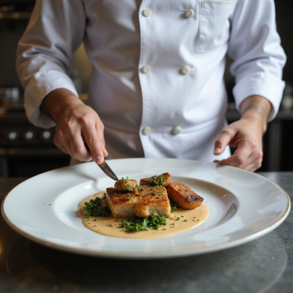 Traiteur au Havre préparant un repas