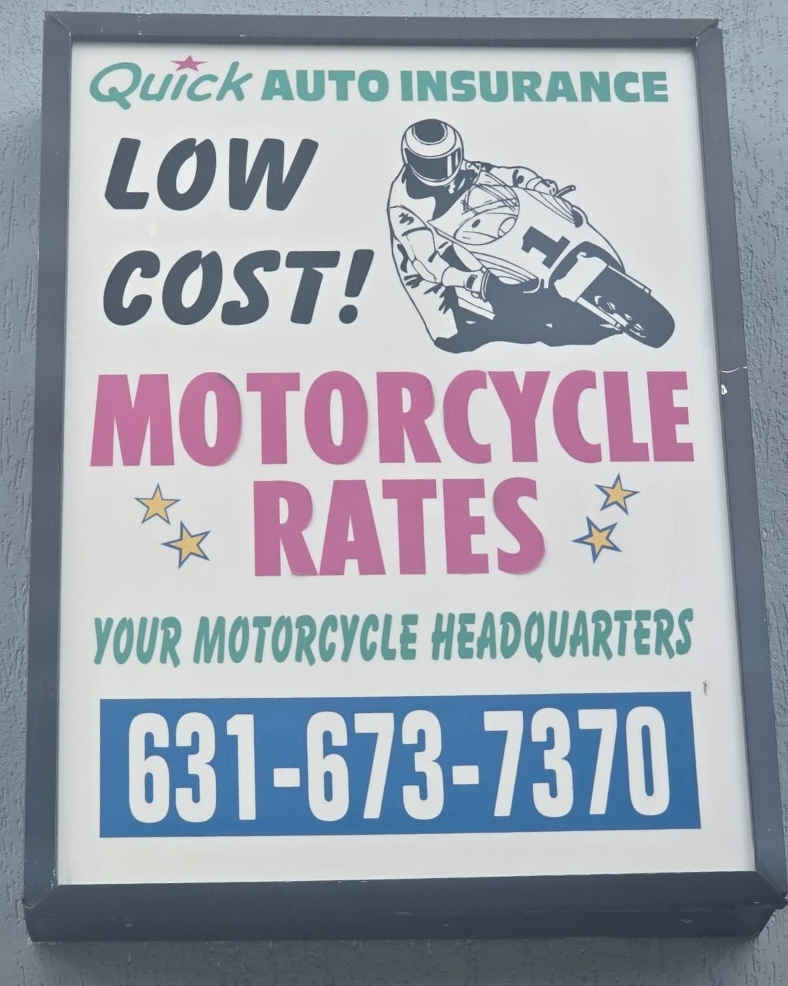 A motorcycle insurance form is on a table next to a calculator