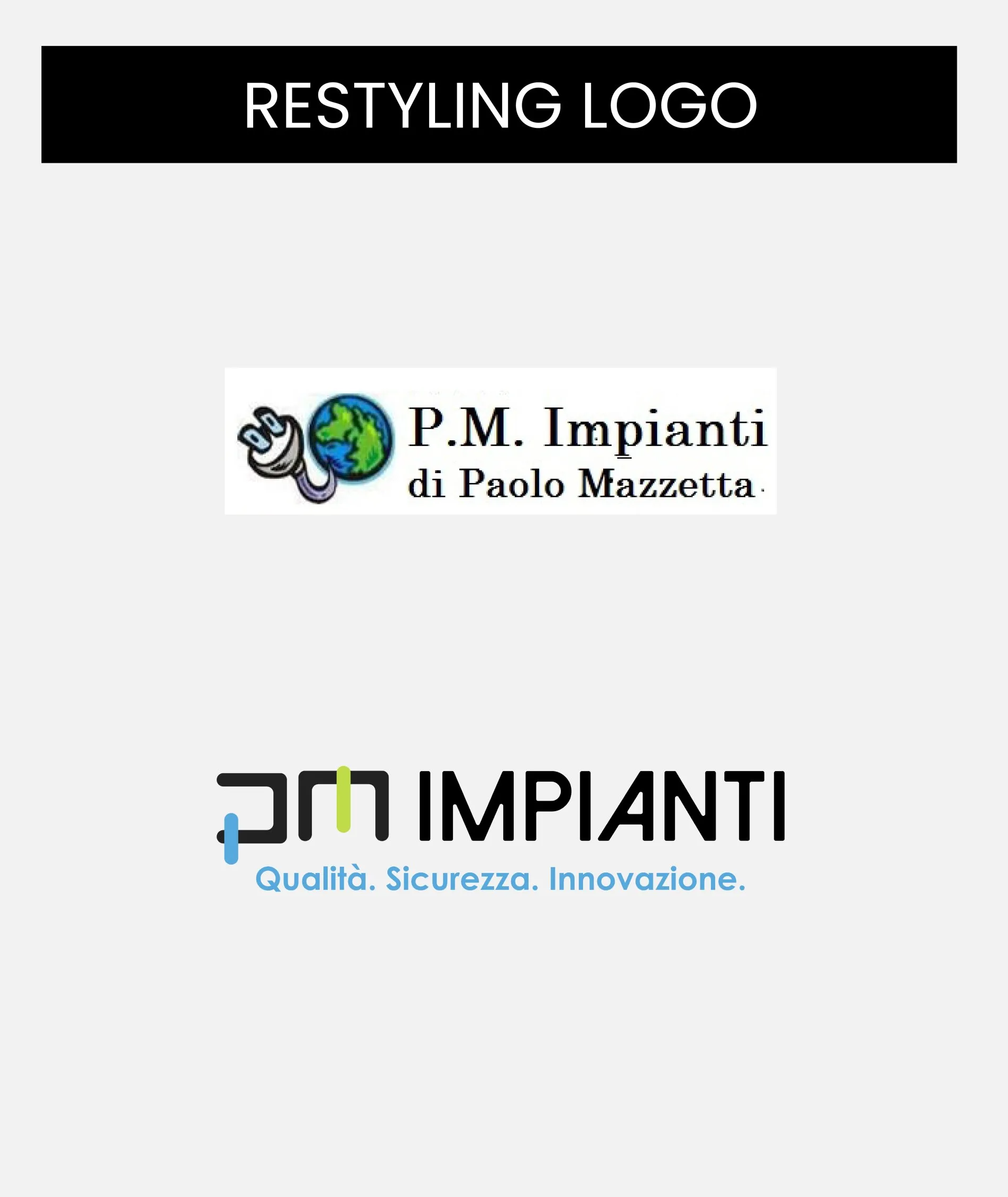 un logo per p.m. impianti di paolo mazzetta