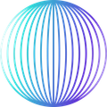 Incrementare le vendite. Un cerchio blu e viola formato da linee su uno sfondo bianco.