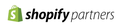 Logo Shopify Partners con l'icona di una borsa della spesa verde.